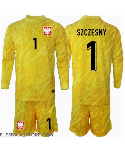 Günstige Polen Wojciech Szczesny #1 Torwart Heimtrikotsatz Kinder EM 2024 Langarm (+ Kurze Hosen)